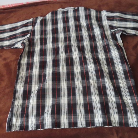 Vintage Ben Davis Shirt Mens L Black/White/Red Half 1/2 Zip Made In USA - Picture 3 of 6